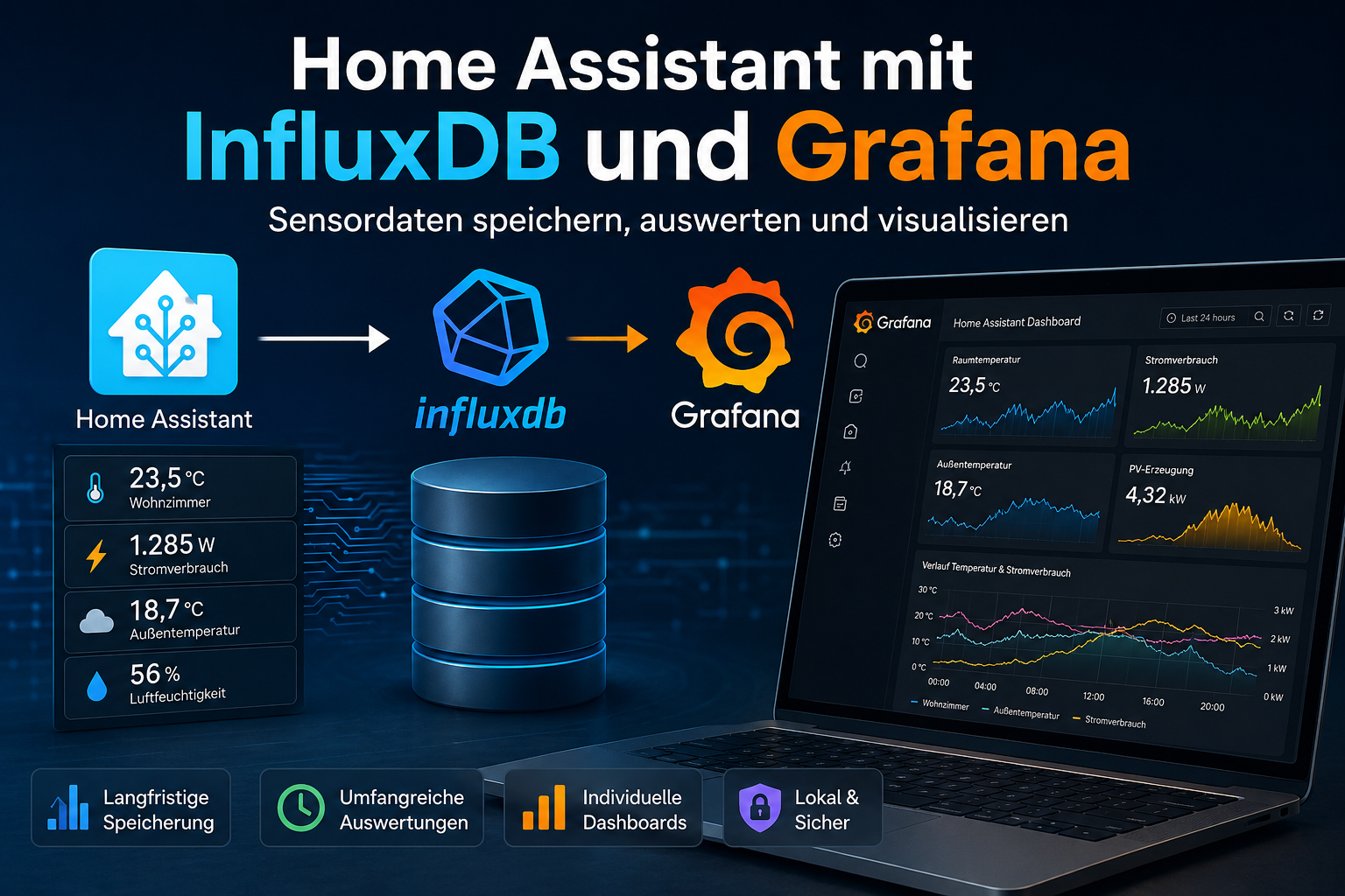 Home Assistant mit InfluxDB und Grafana erweitern