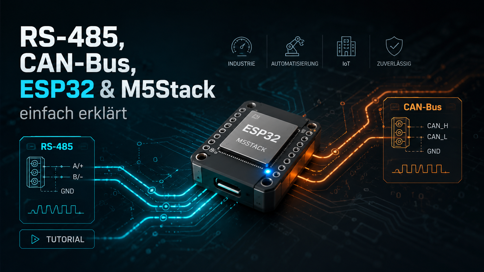 RS-485, CAN-Bus, ESP32 und M5Stack einfach erklärt